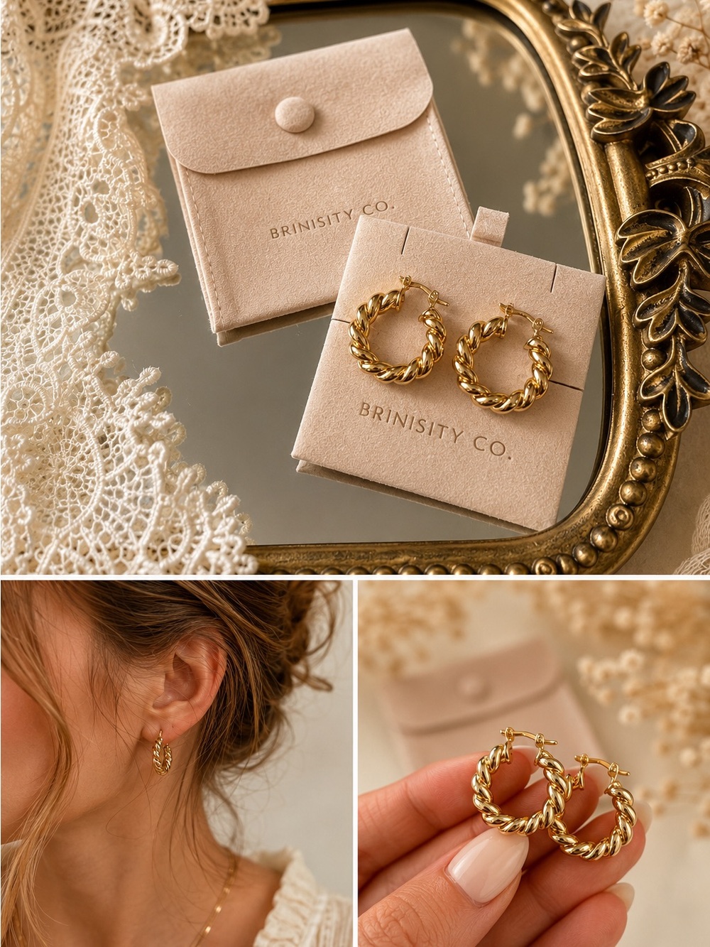 Josephine Croissant Hoops | 18K Gold Filled